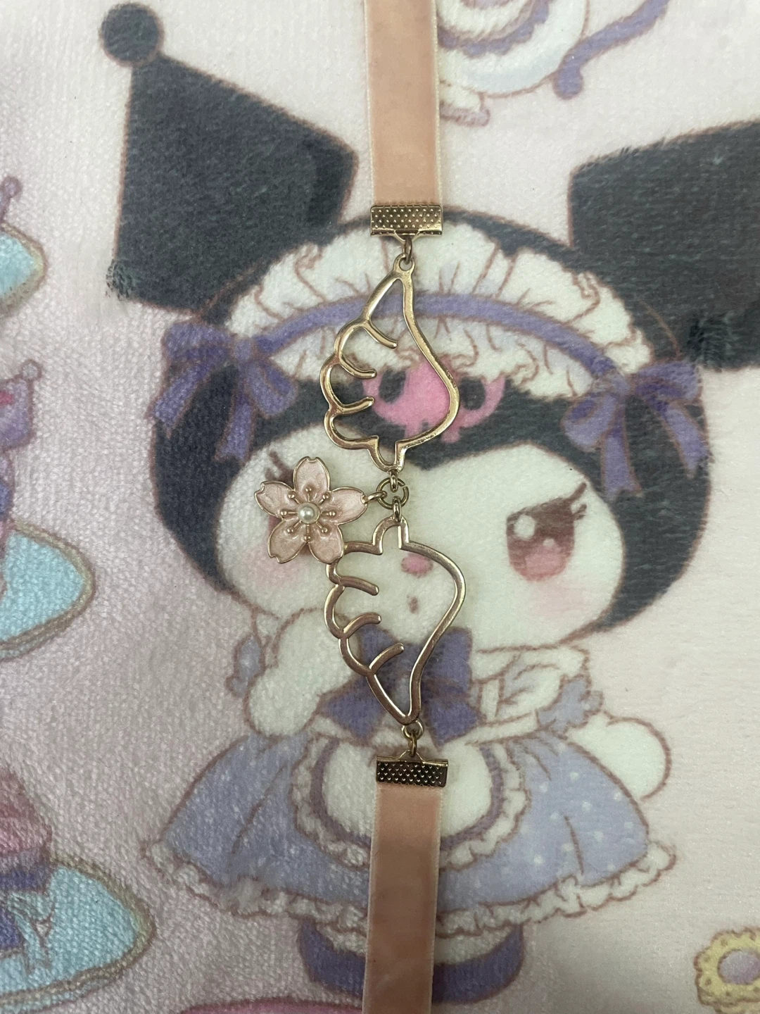 Cute Kawaii Choker Necklace with Cherry Blossom Charm - photo 2