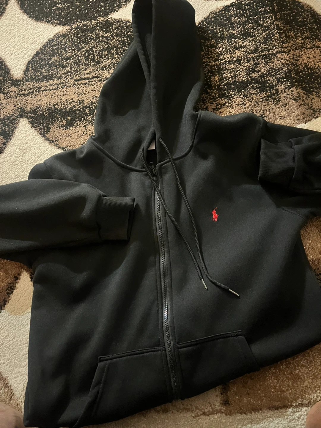 Polo Ralph Lauren Zip-Up Hoodie - Black - Size S