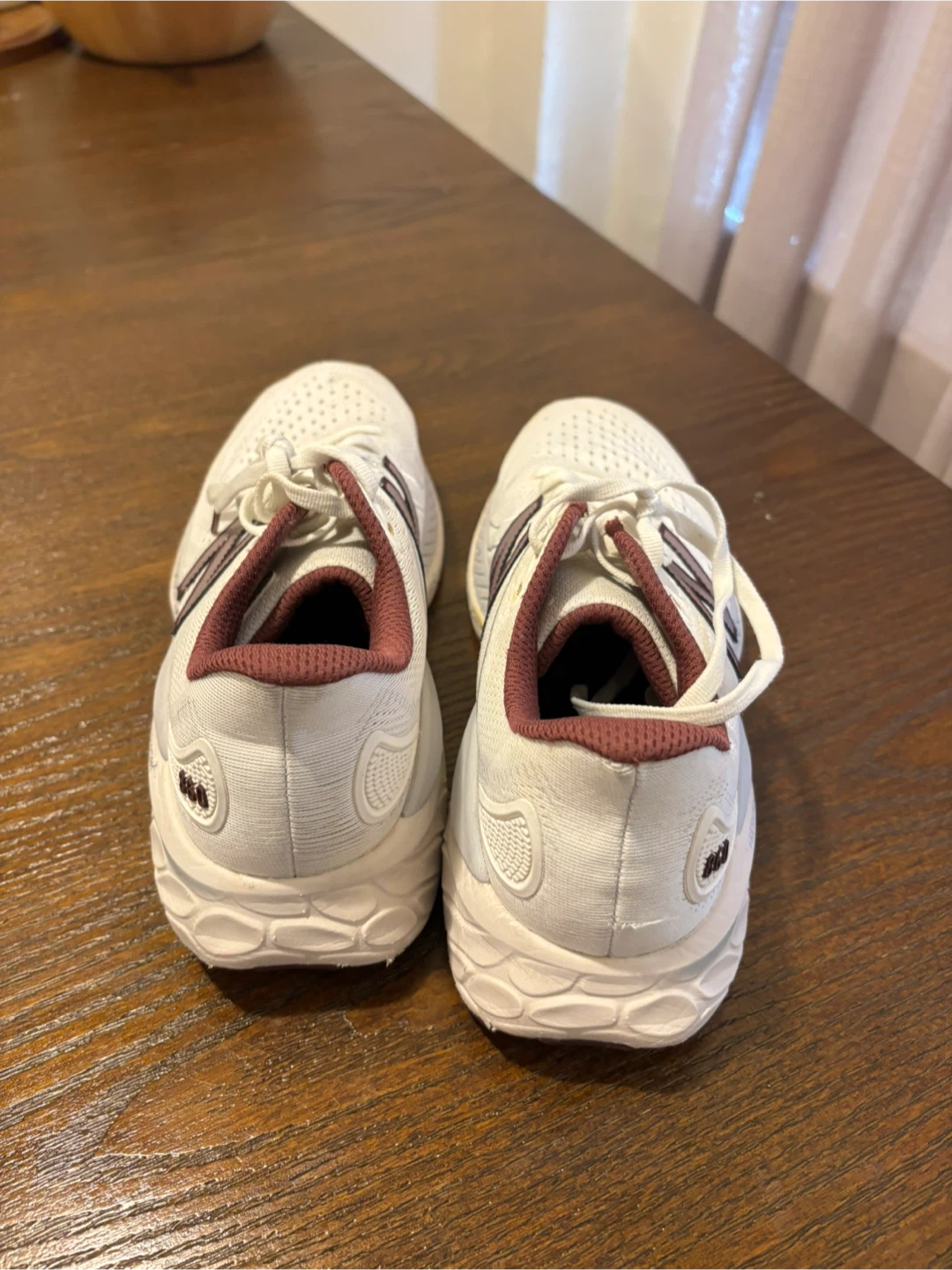 New Balance Fresh Foam Running Shoes White Burgundy Size 8 - photo 4