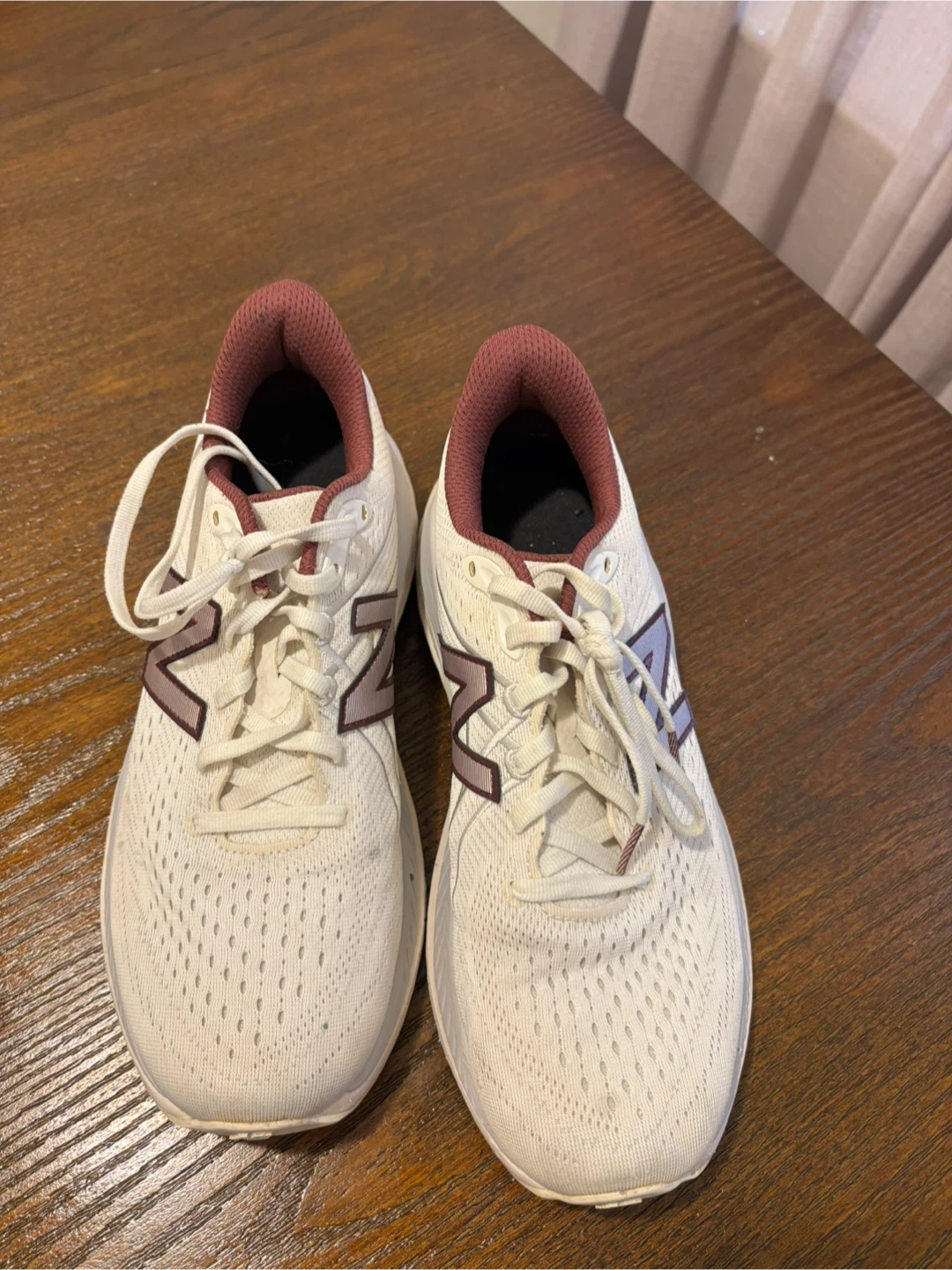 New Balance Fresh Foam Running Shoes White Burgundy Size 8 - photo 3