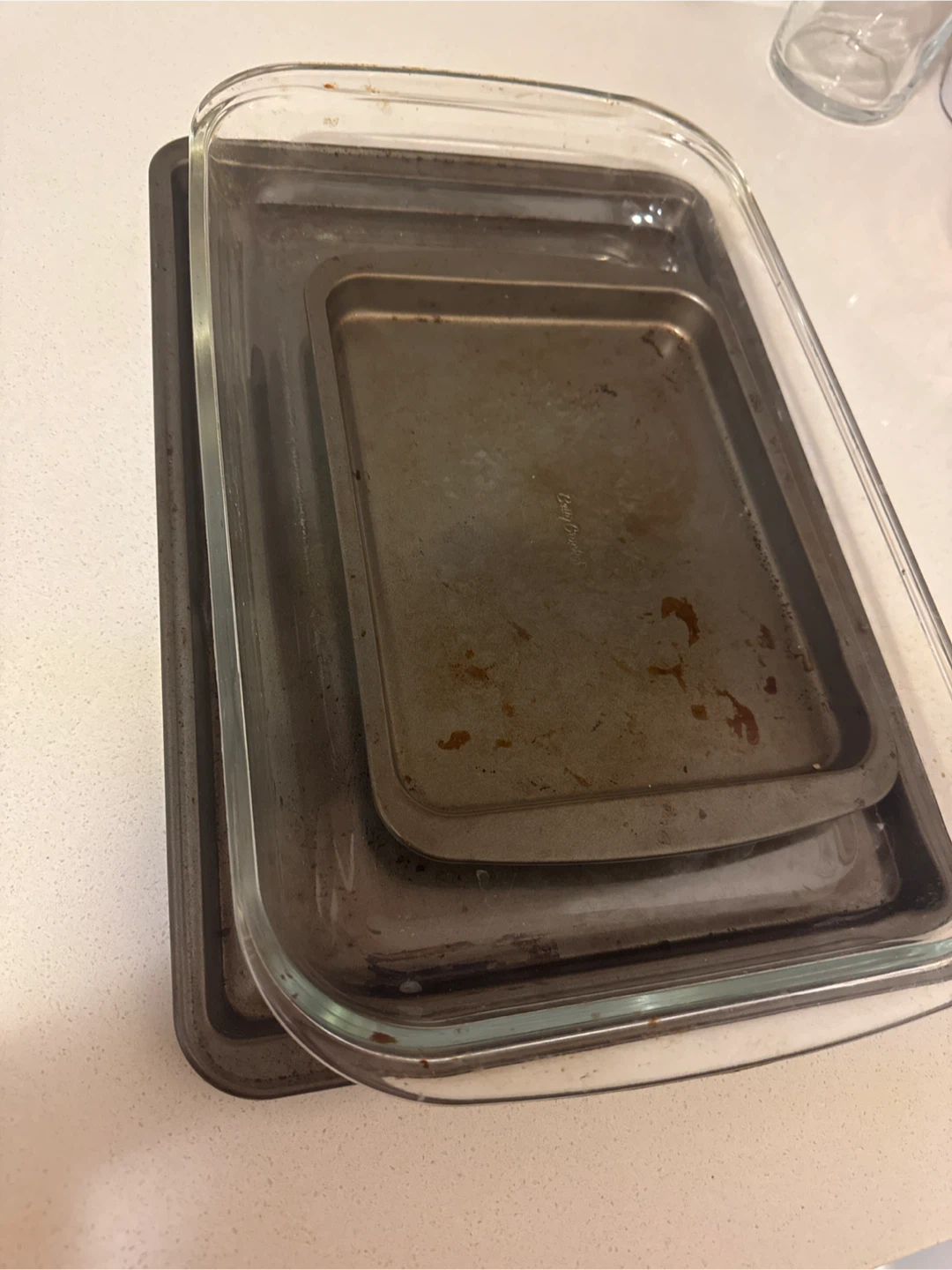 Glass Baking Dish + Metal Baking trays