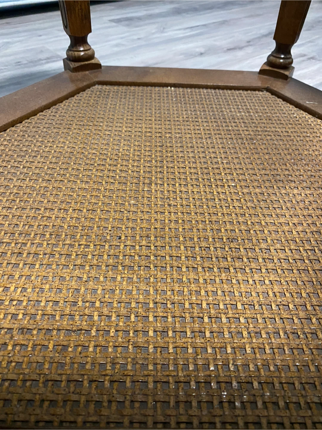 Hexagonal End Table with Glass Top - photo 5