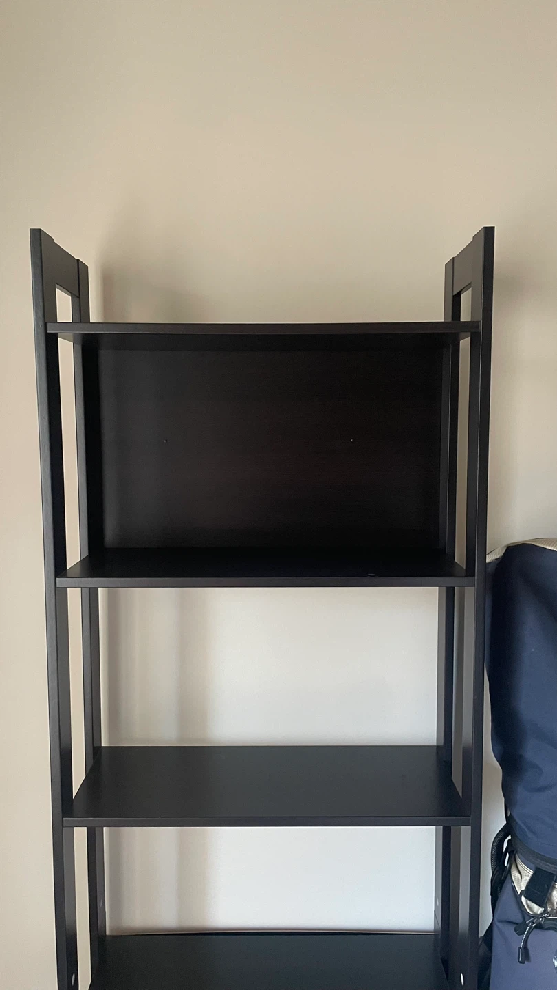Black 5-Shelf Ladder Bookshelf - photo 3