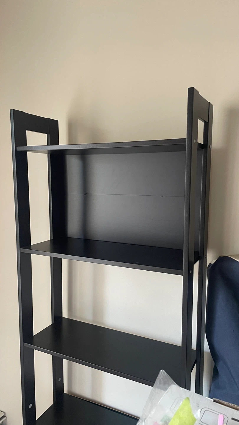 Black 5-Shelf Ladder Bookshelf