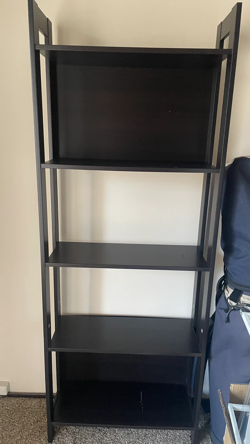 Black 5-Shelf Ladder Bookshelf - photo 2