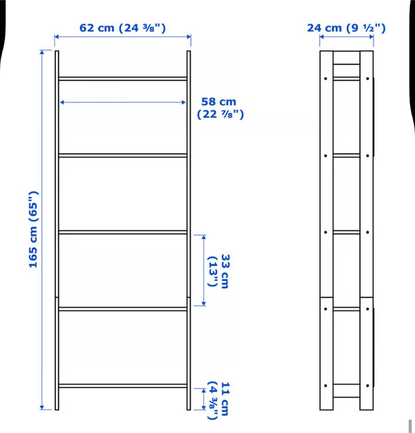 Black 5-Shelf Ladder Bookshelf - photo 5