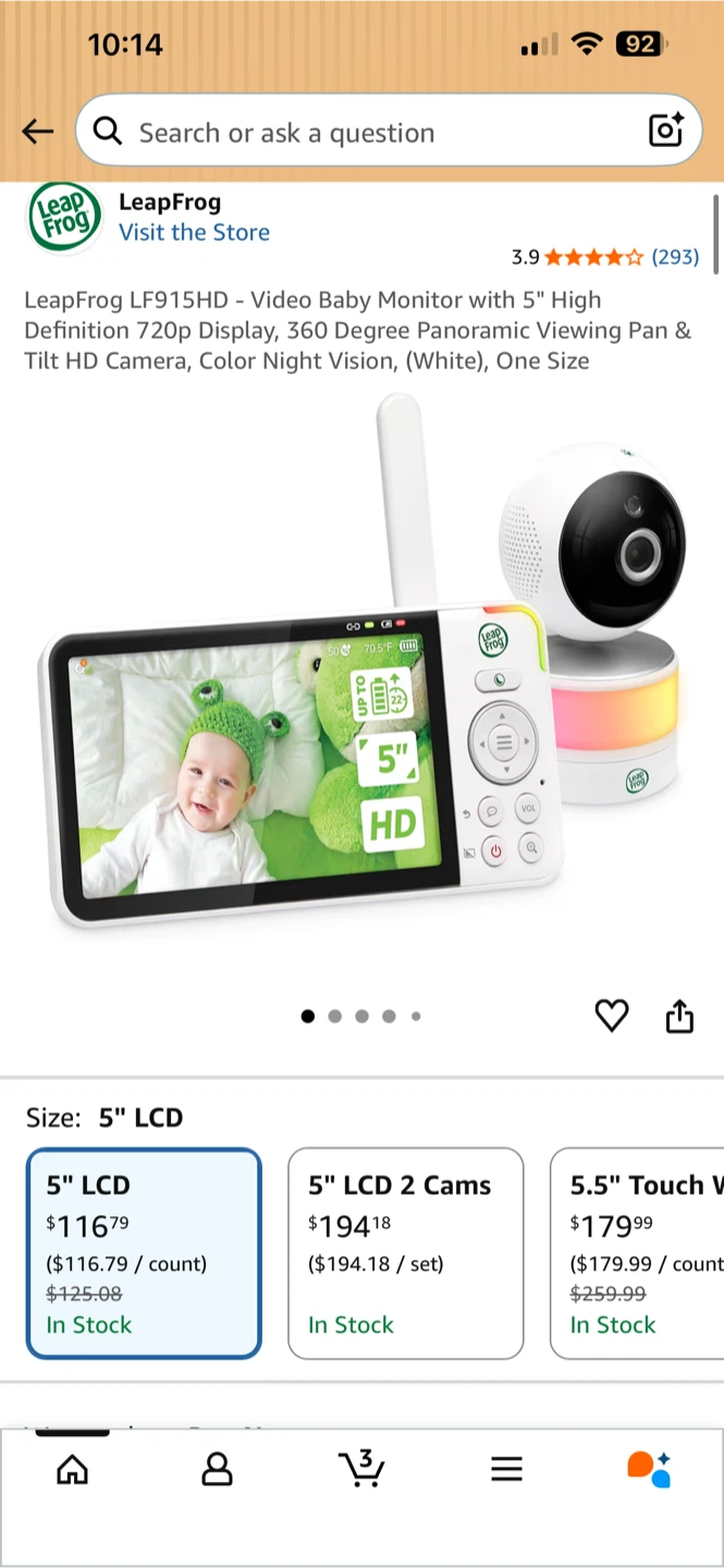 LeapFrog LF915HD Video Baby Monitor
