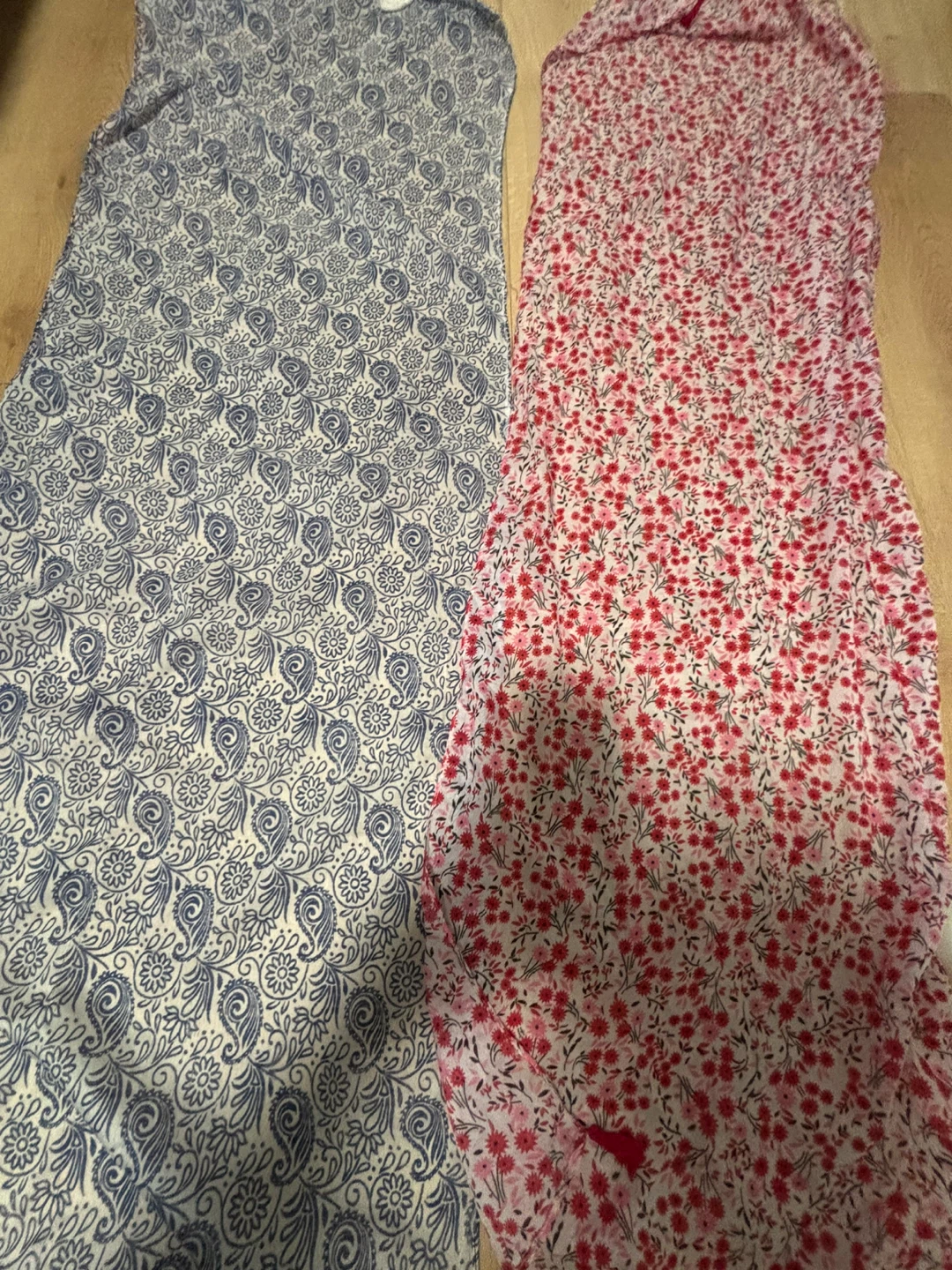 Two Scarves - Blue Paisley and Pink Floral 10$
