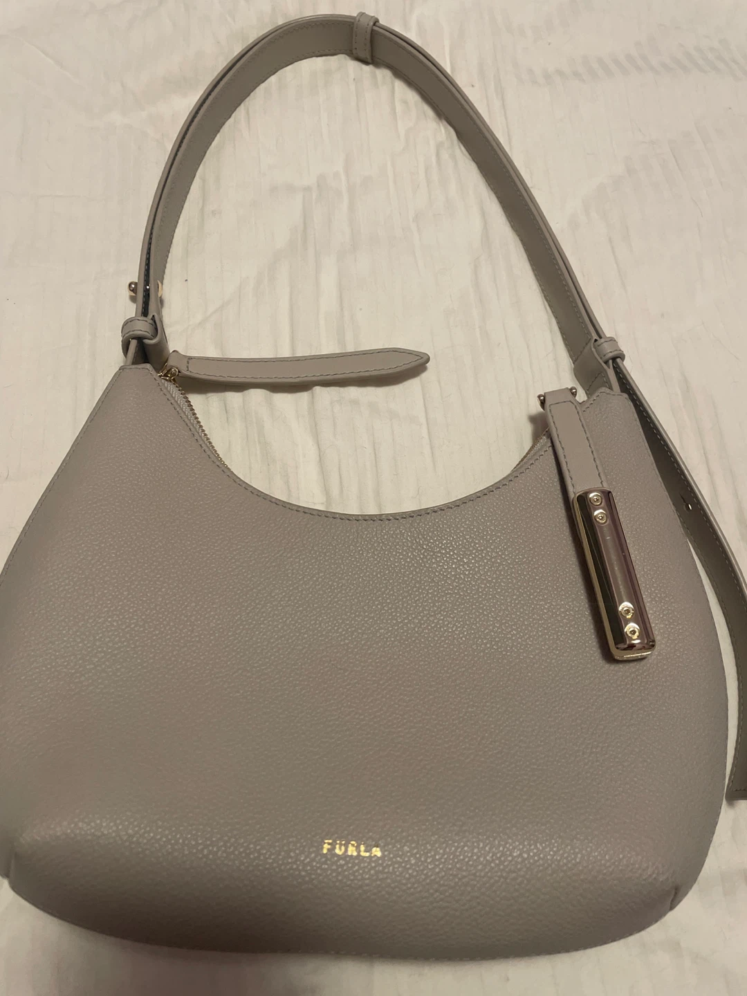 Furla Grey Leather Shoulder Bag