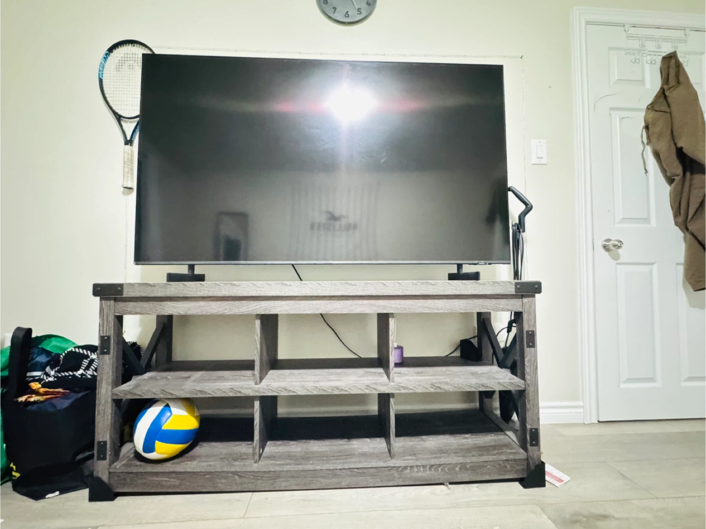 Ashley Furniture TV Stand – Modern Rustic Grey - photo 3