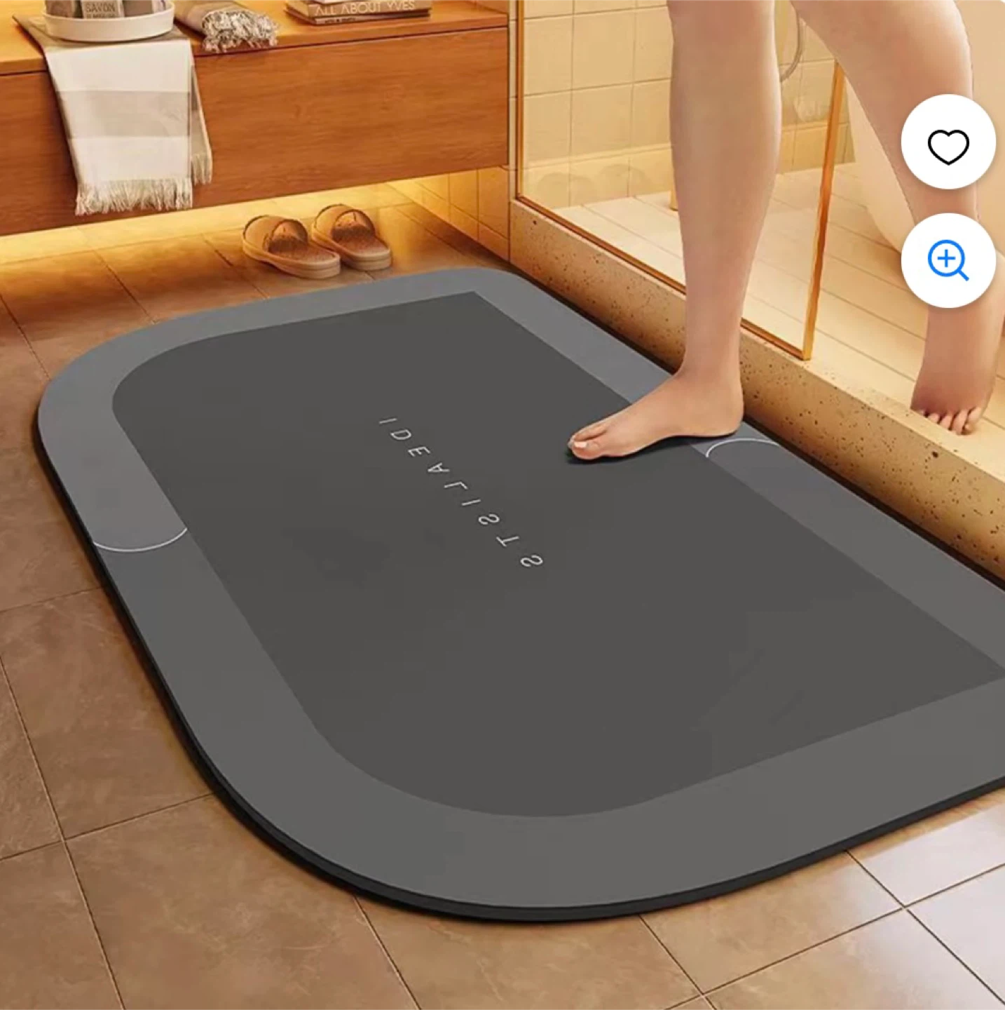 1 Piece Diatomite Bathroom Floor Mat – Water Absorbent, Non-Slip - photo 4