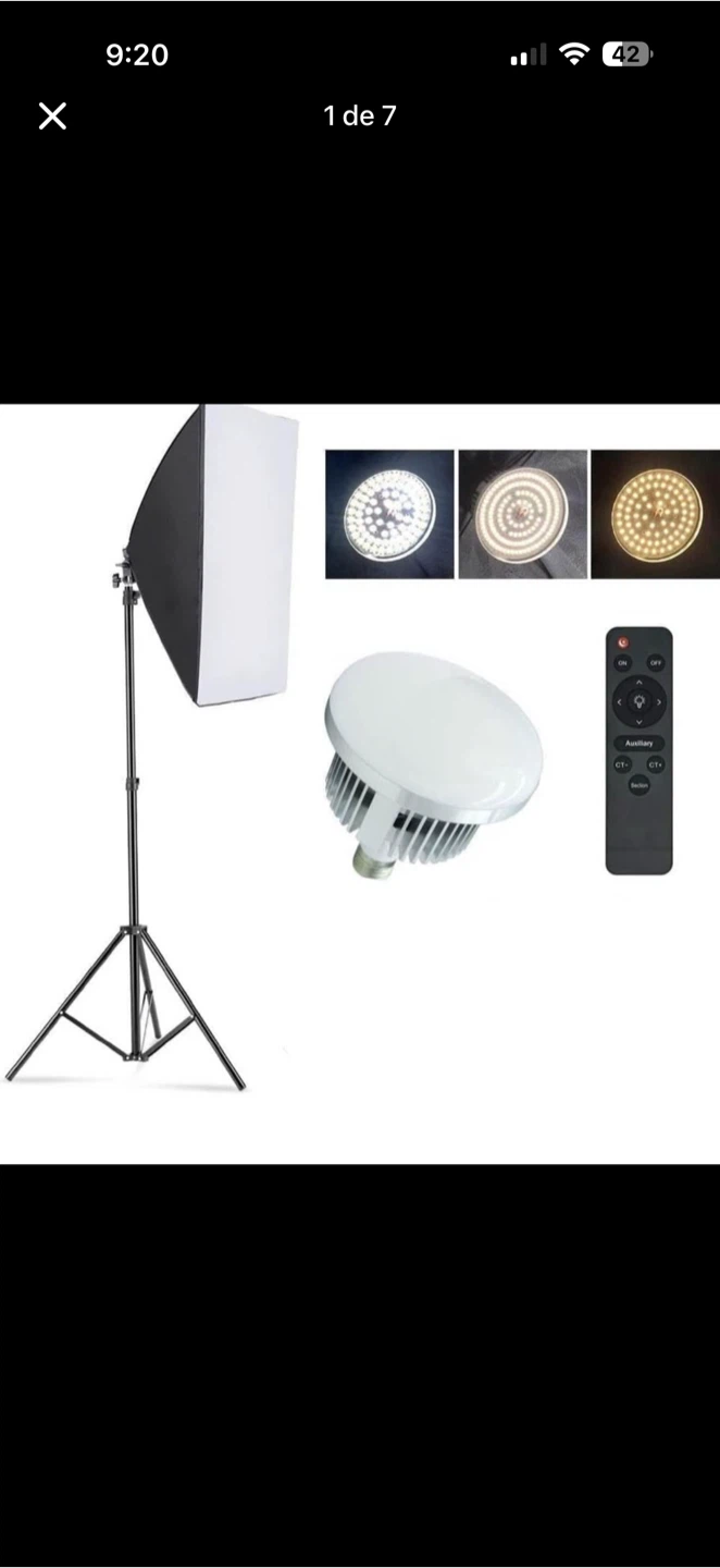 Adjustable Light Stand with Softbox and Remote - photo 2