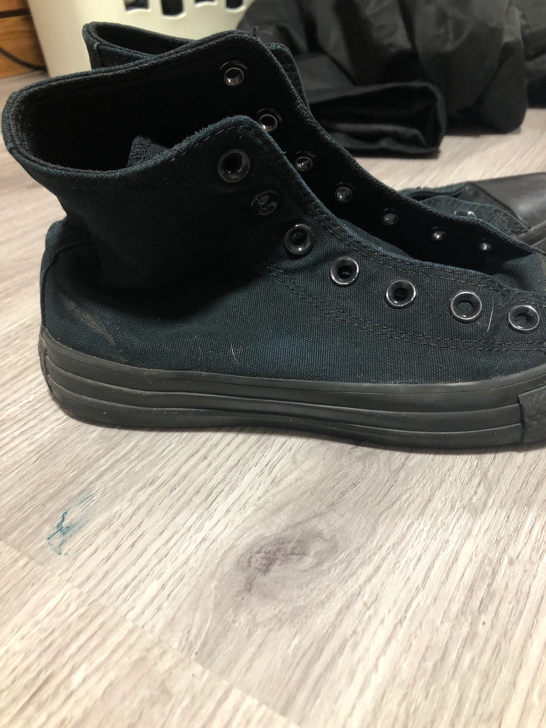 Black Converse All Star High Top Sneakers w/o laces - photo 2