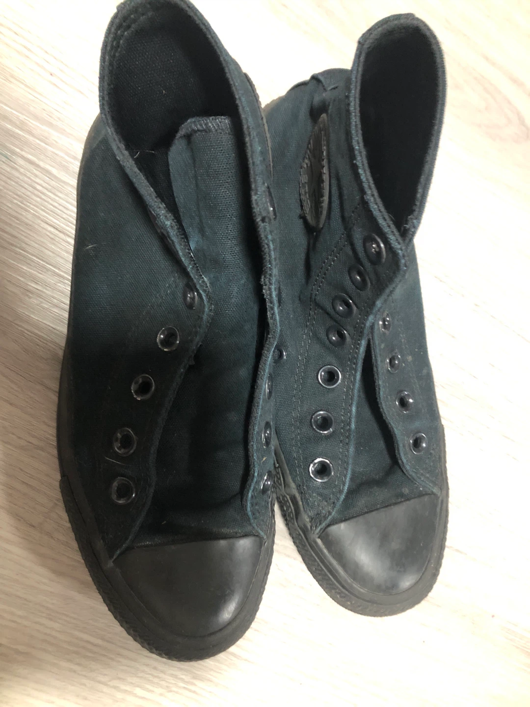 Black Converse All Star High Top Sneakers w/o laces