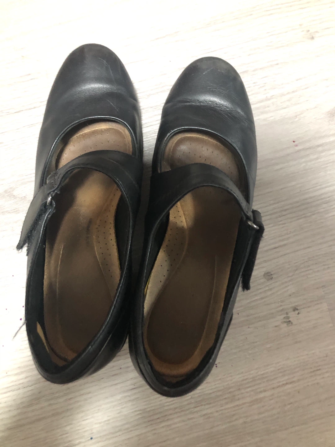 Clarks Black Leather Mary Jane Shoes