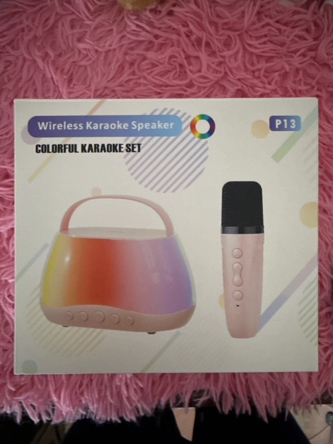 Wireless Karaoke Speaker with Colorful Set and Microphone