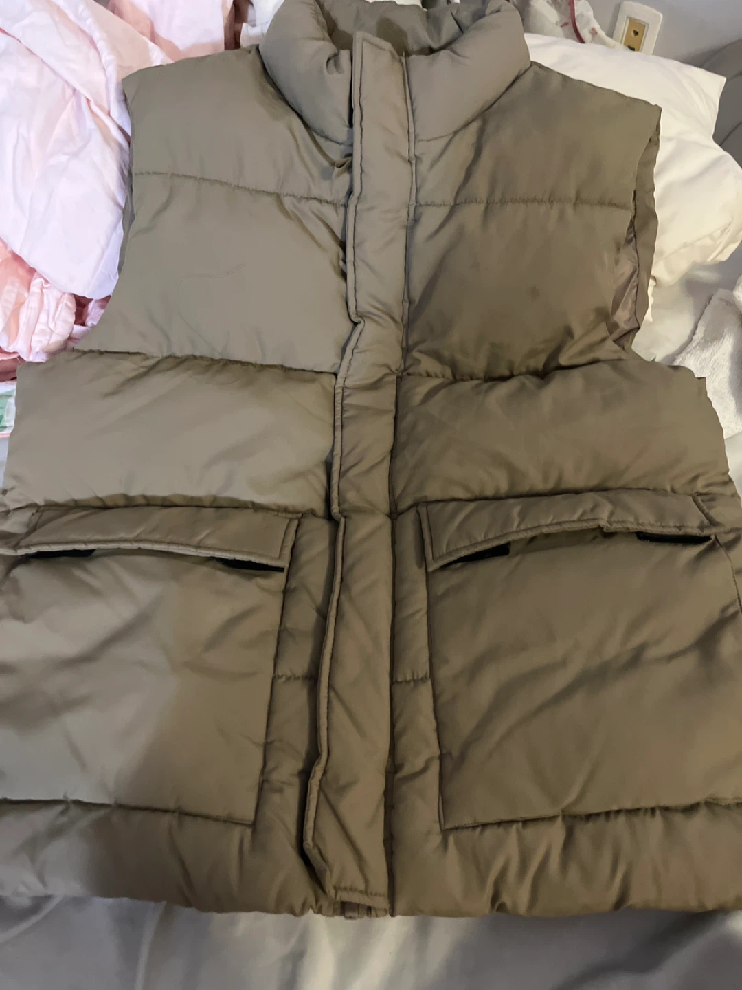 Tan Puffer Vest