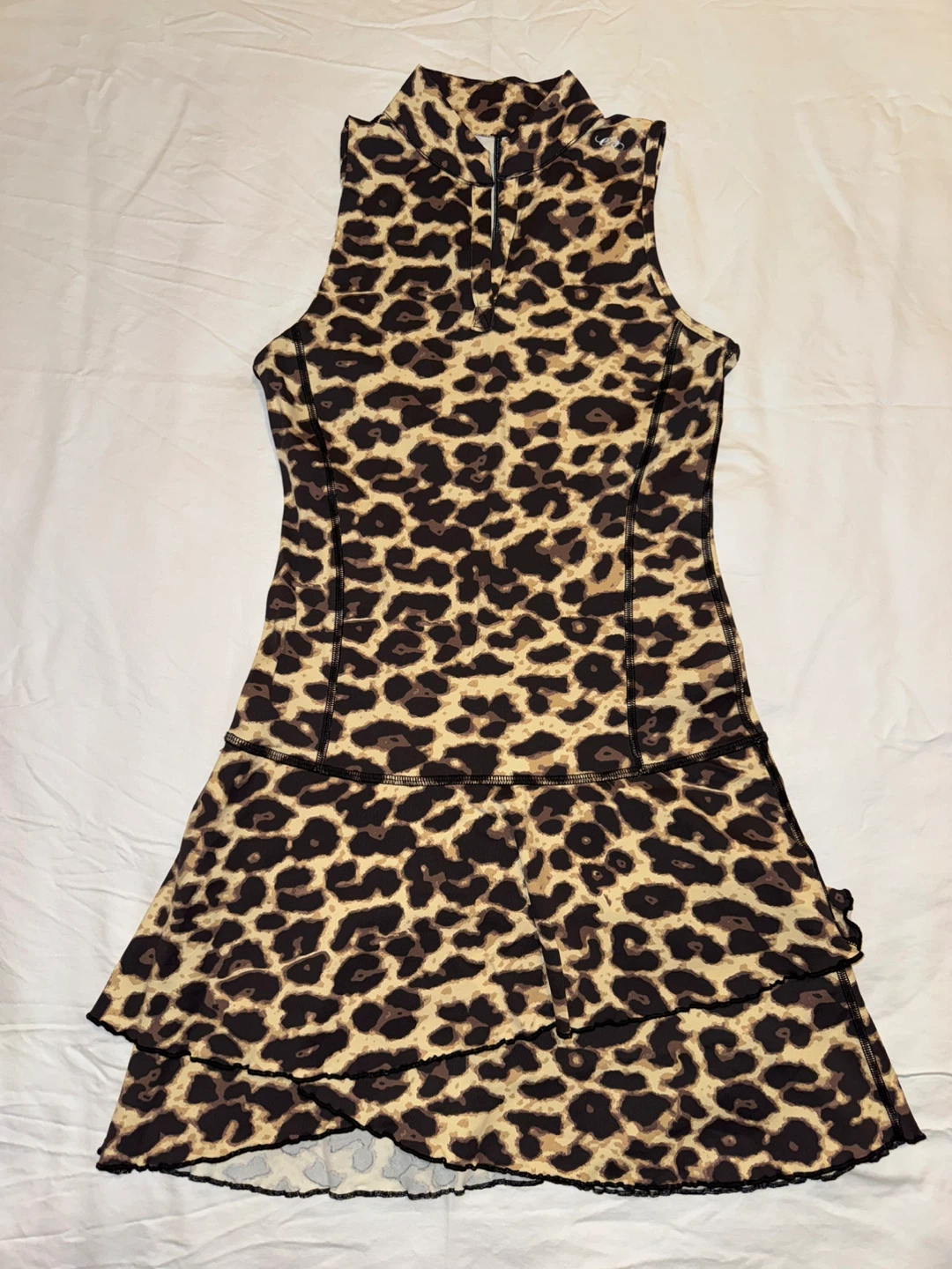 Sleeveless Leopard Print Tennis Dress