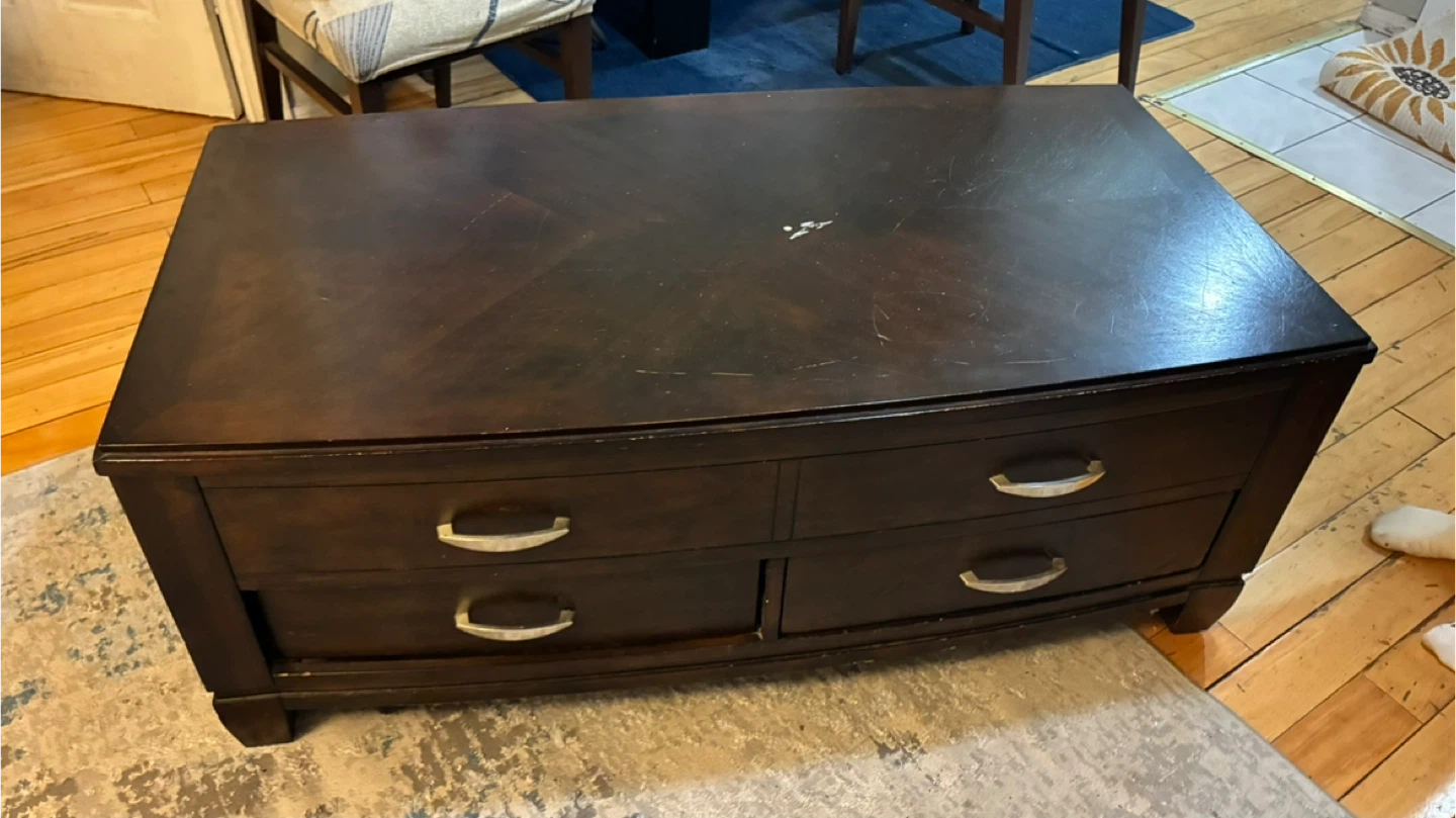 Dark Brown Lift-Top Coffee Table with Storage