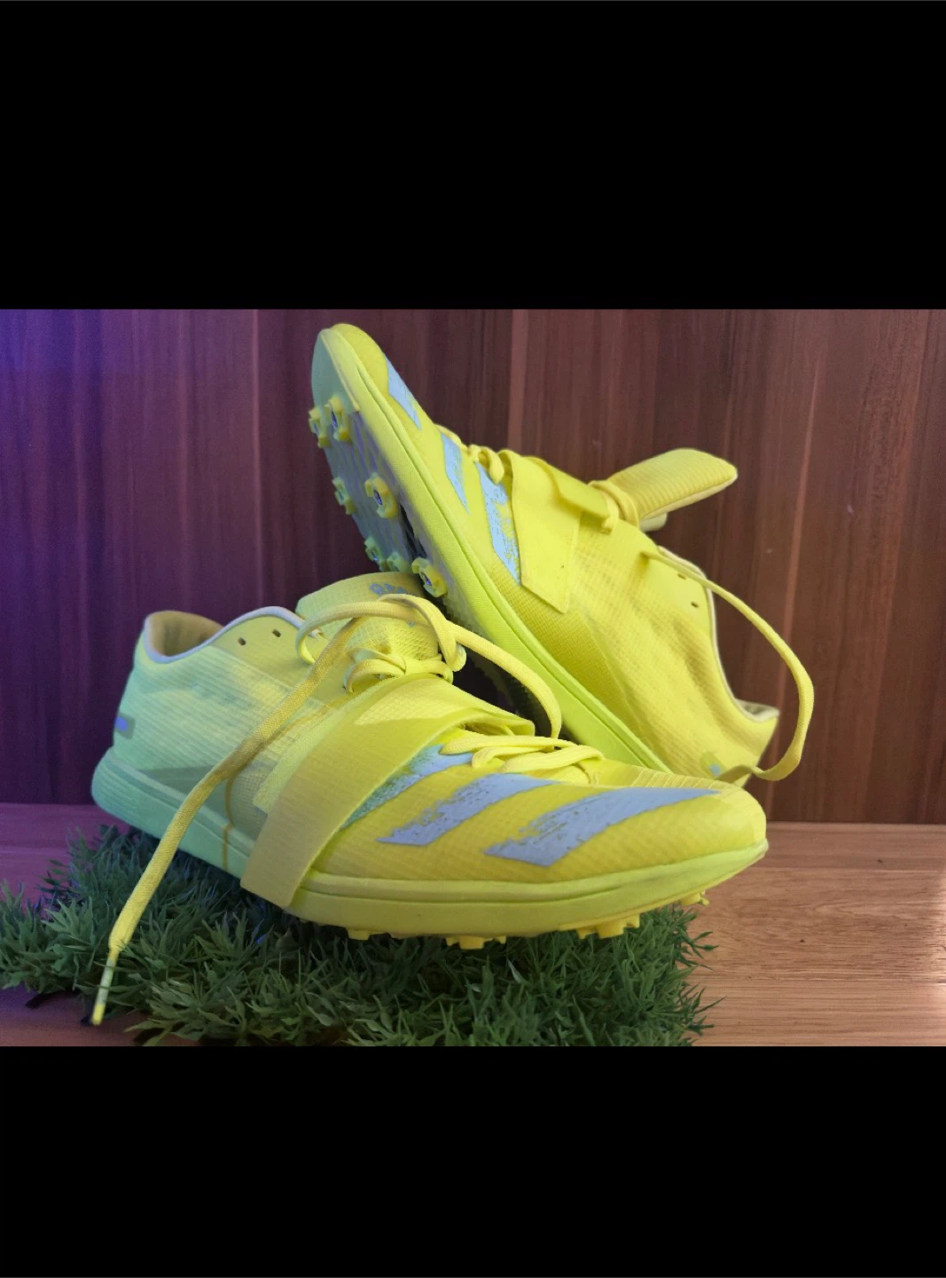 Chaussures Adidas Adizero Field de piste Jaune gr 13 - photo 4