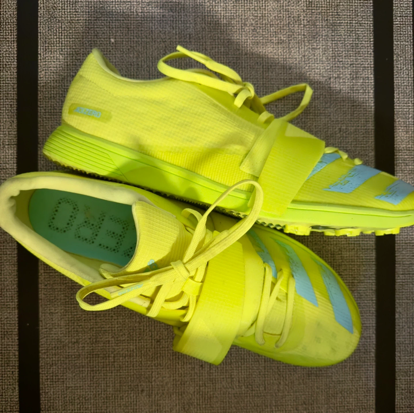 Chaussures Adidas Adizero Field de piste Jaune gr 13 - photo 2