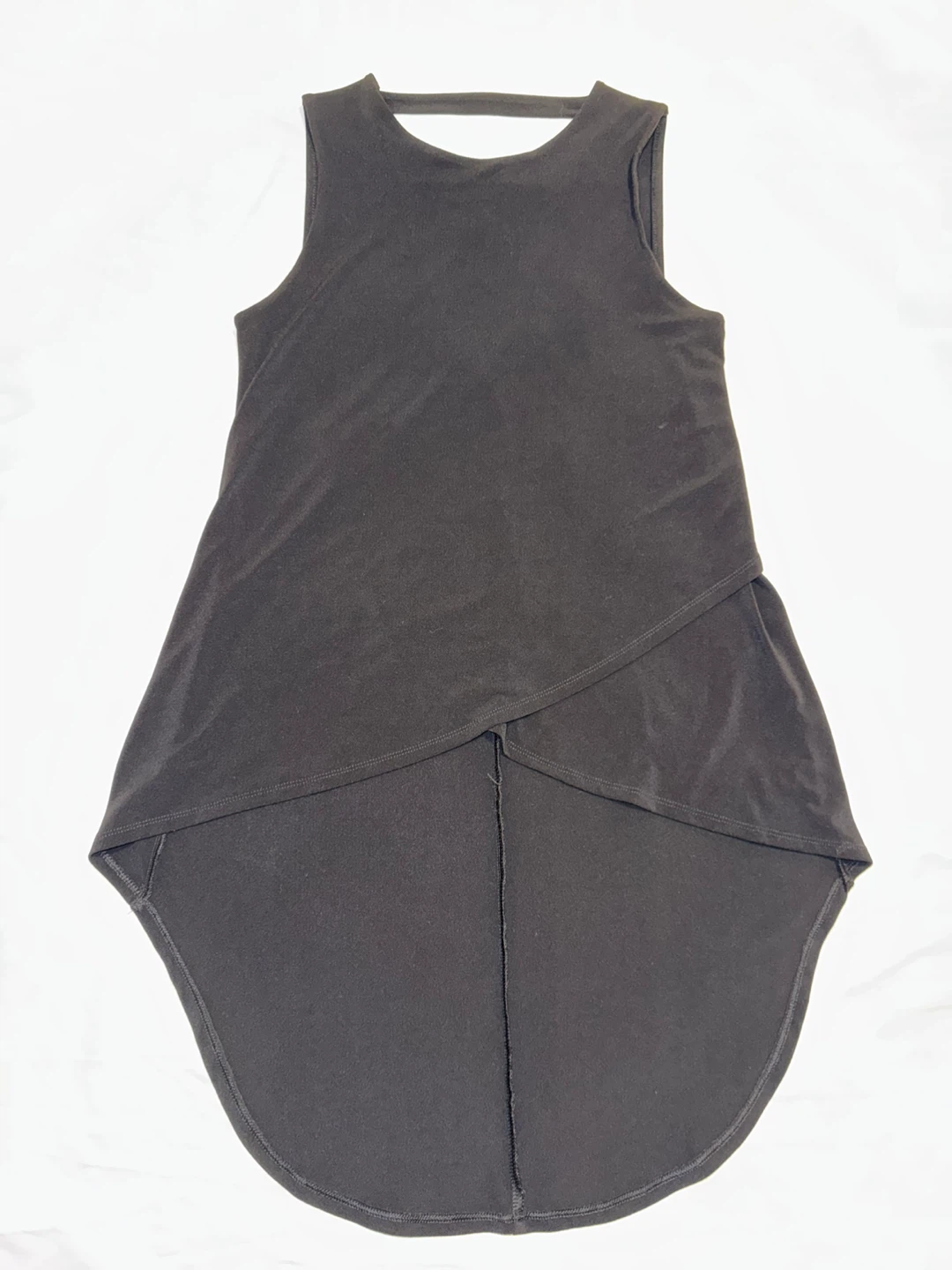 Black Sleeveless High-Low Top