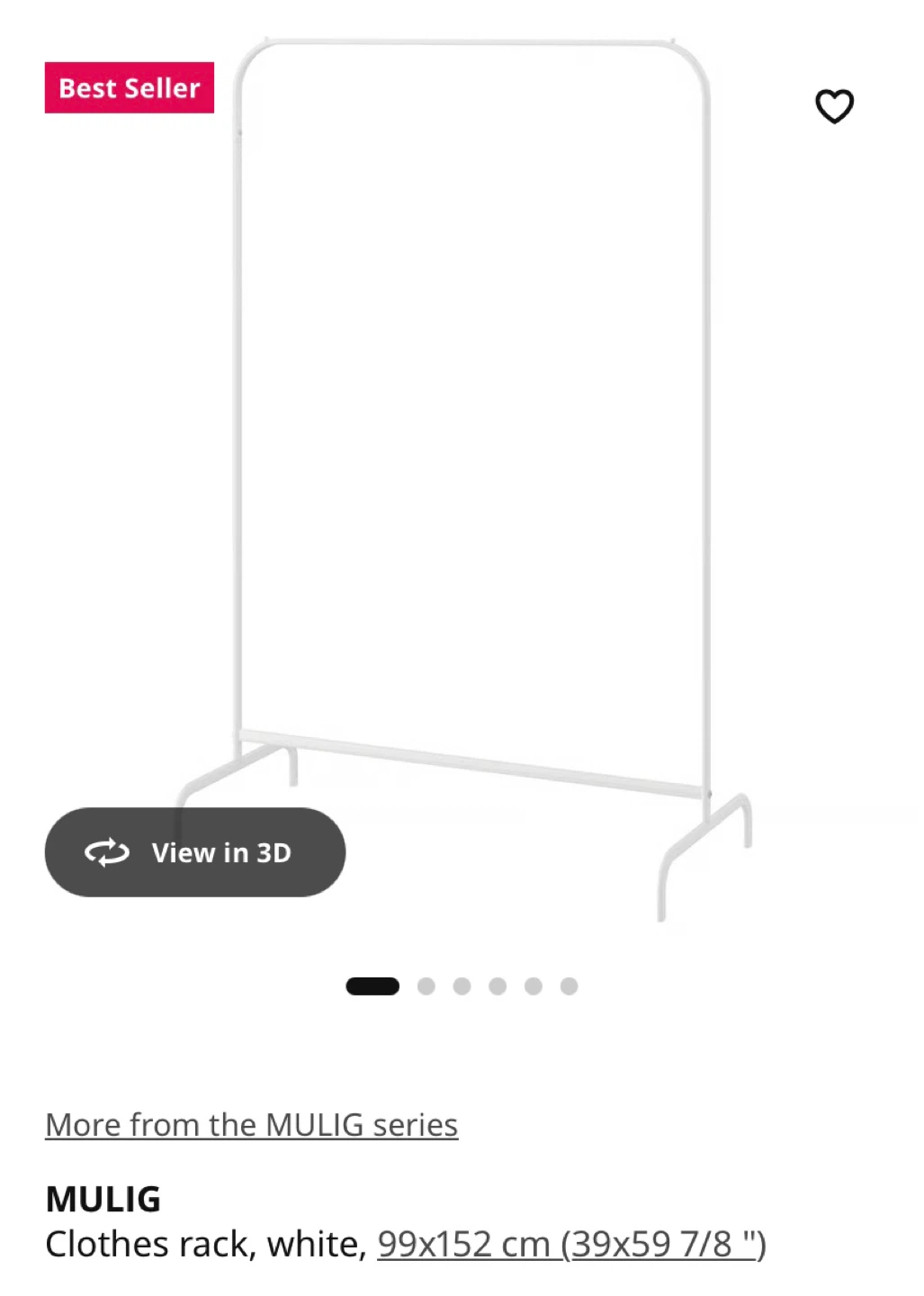 NEW IKEA MULIG Clothes Rack - White