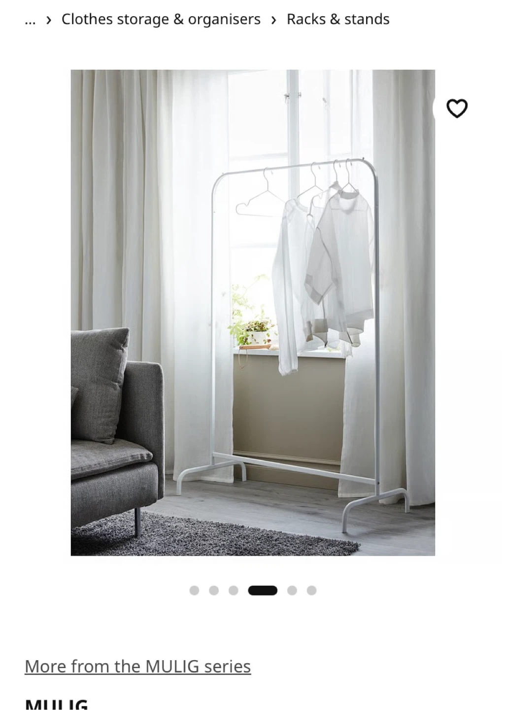 NEW IKEA MULIG Clothes Rack - White - photo 3