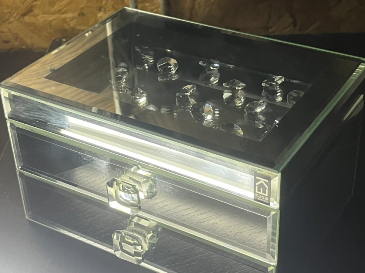 Boîte à bijoux Kasa Elements en verre et miroir - photo 3