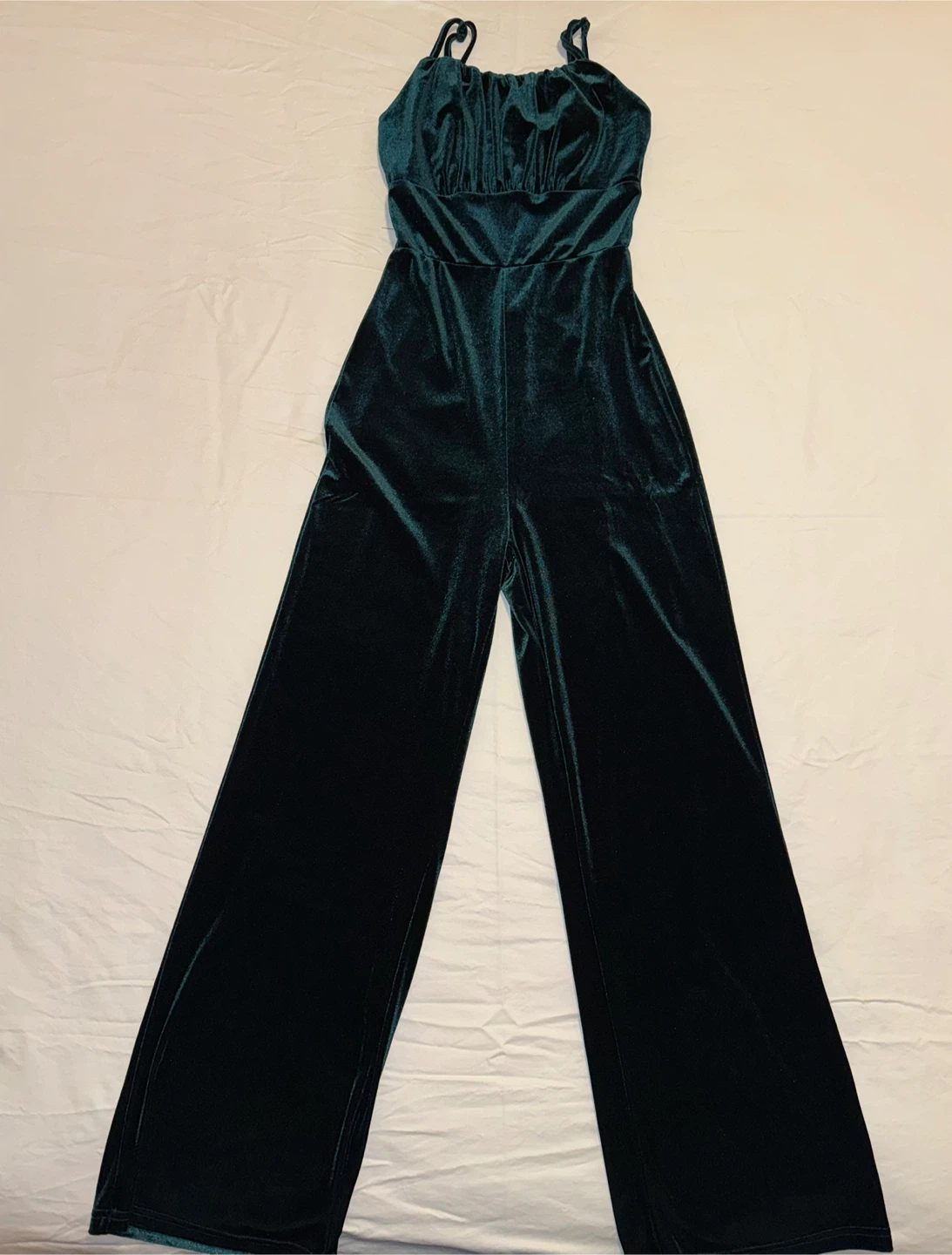 Emerald Green Velvet Jumpsuit
