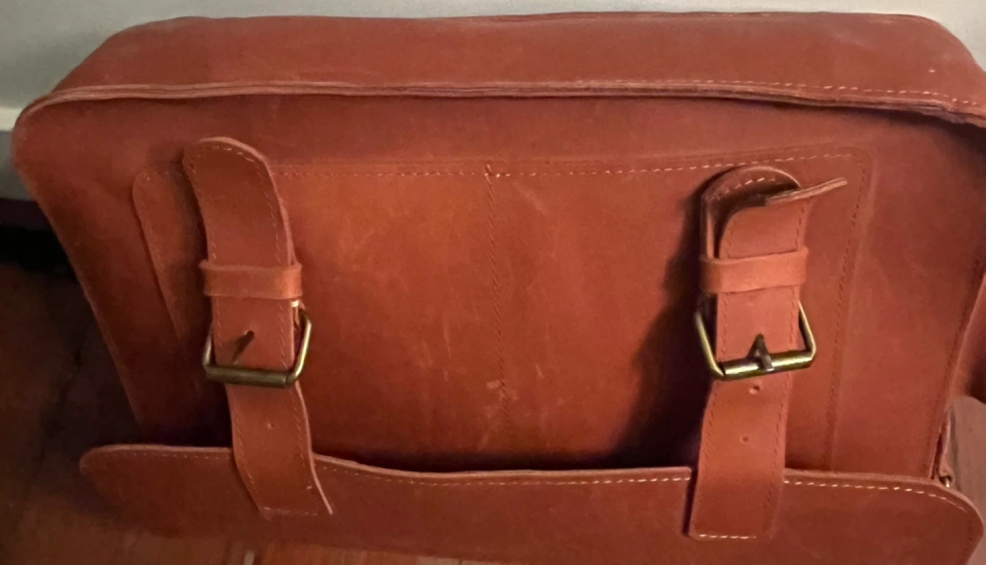 Sacoche en cuir brun pour ordinateur portable - photo 5