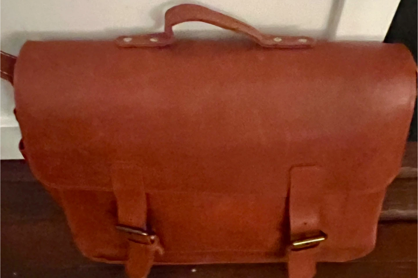 Sacoche en cuir brun pour ordinateur portable - photo 4