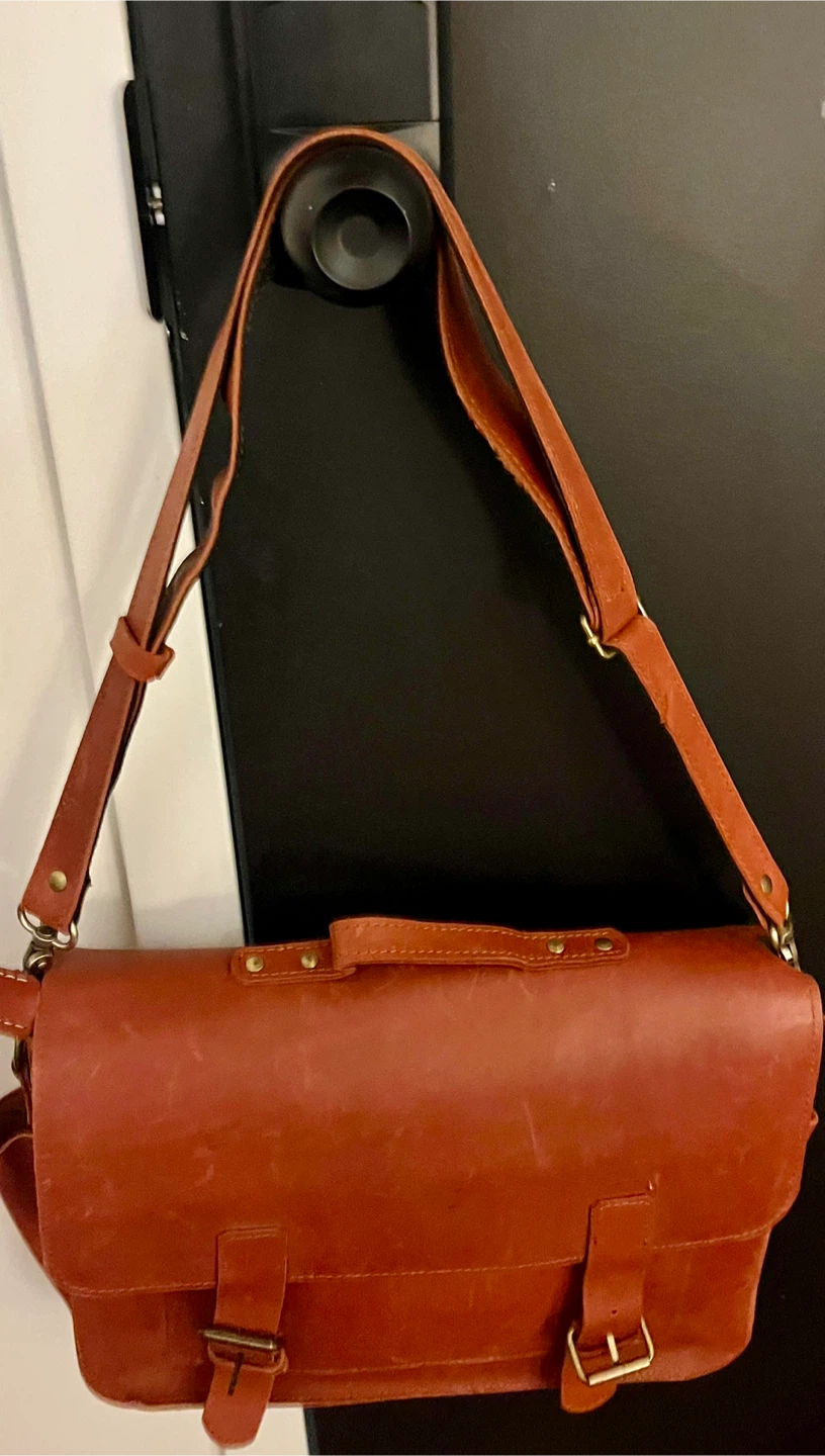 Sacoche en cuir brun pour ordinateur portable - photo 2