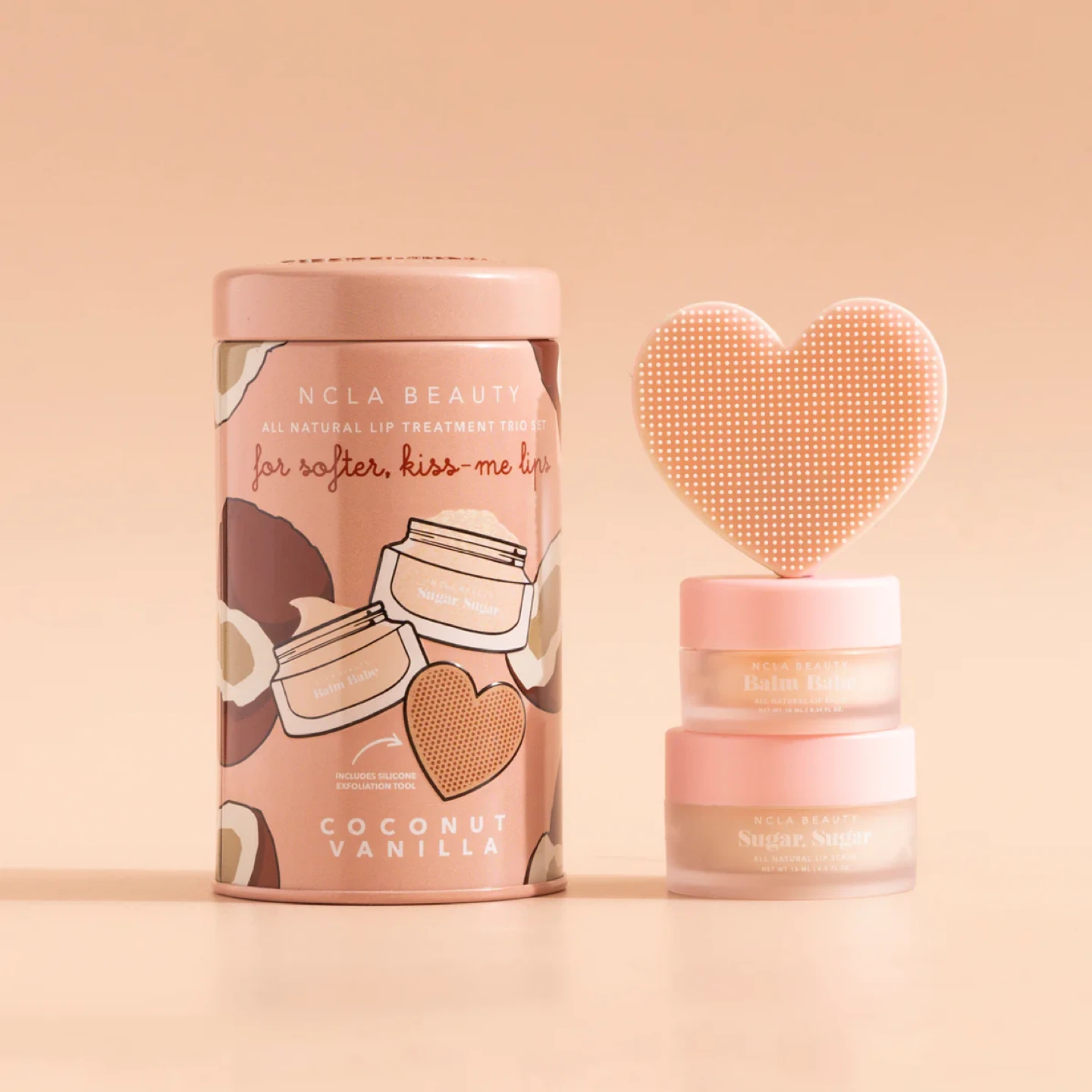 🍋🍯NEW! 3pcs Set COCONUT VANILLA LIP CARE DUO + LIP SCRUBBER