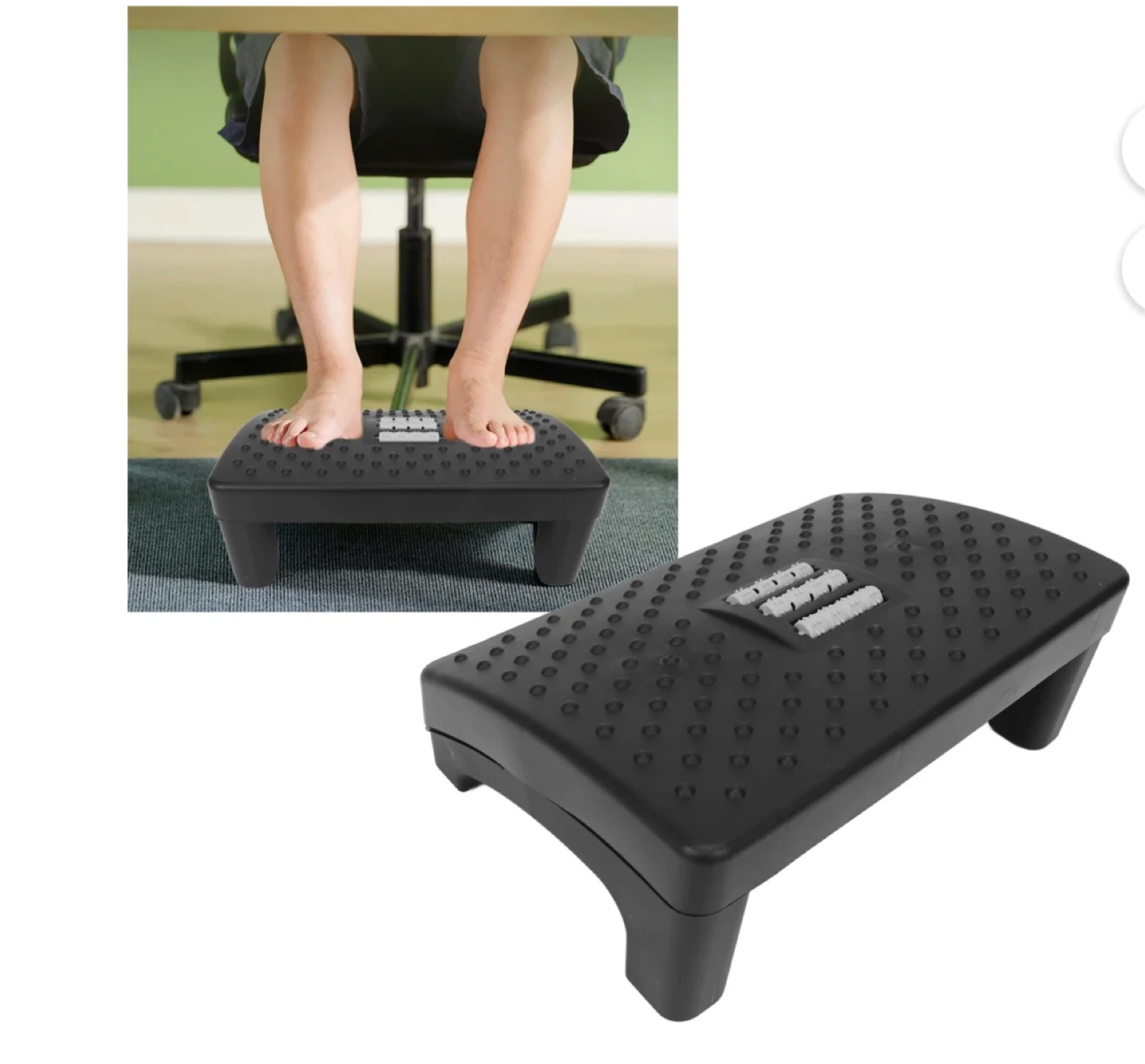Black Footrest with Rollers - photo 4