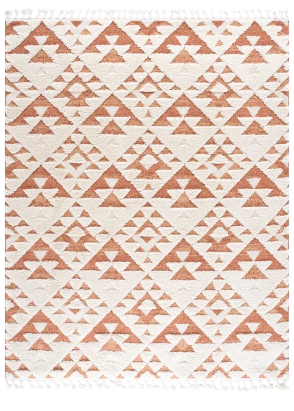 Geometric Area Rug - Cream & Terracotta - photo 2