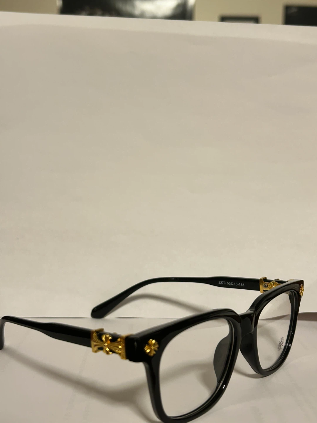 Lunettes Chrome Hearts 2273 Noires avec détails dorés - photo 2