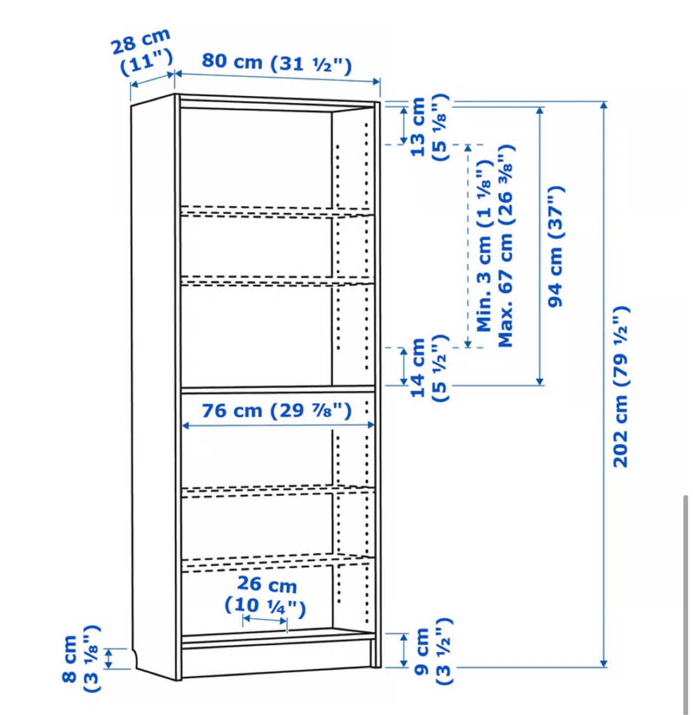 White IKEA Billy Bookshelf