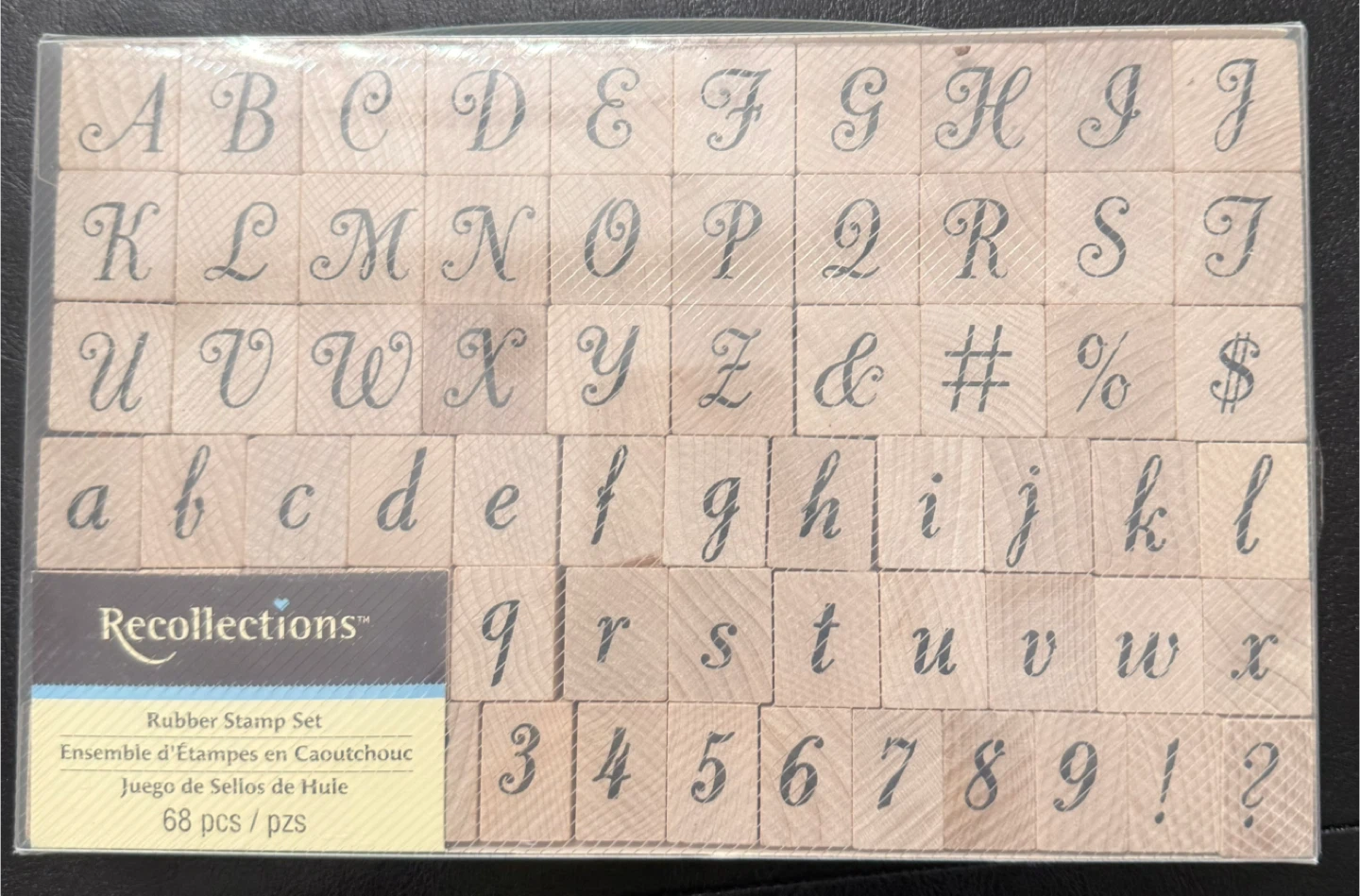 Script Alphabet & Numbers Wood Stamp Set by Recollections
