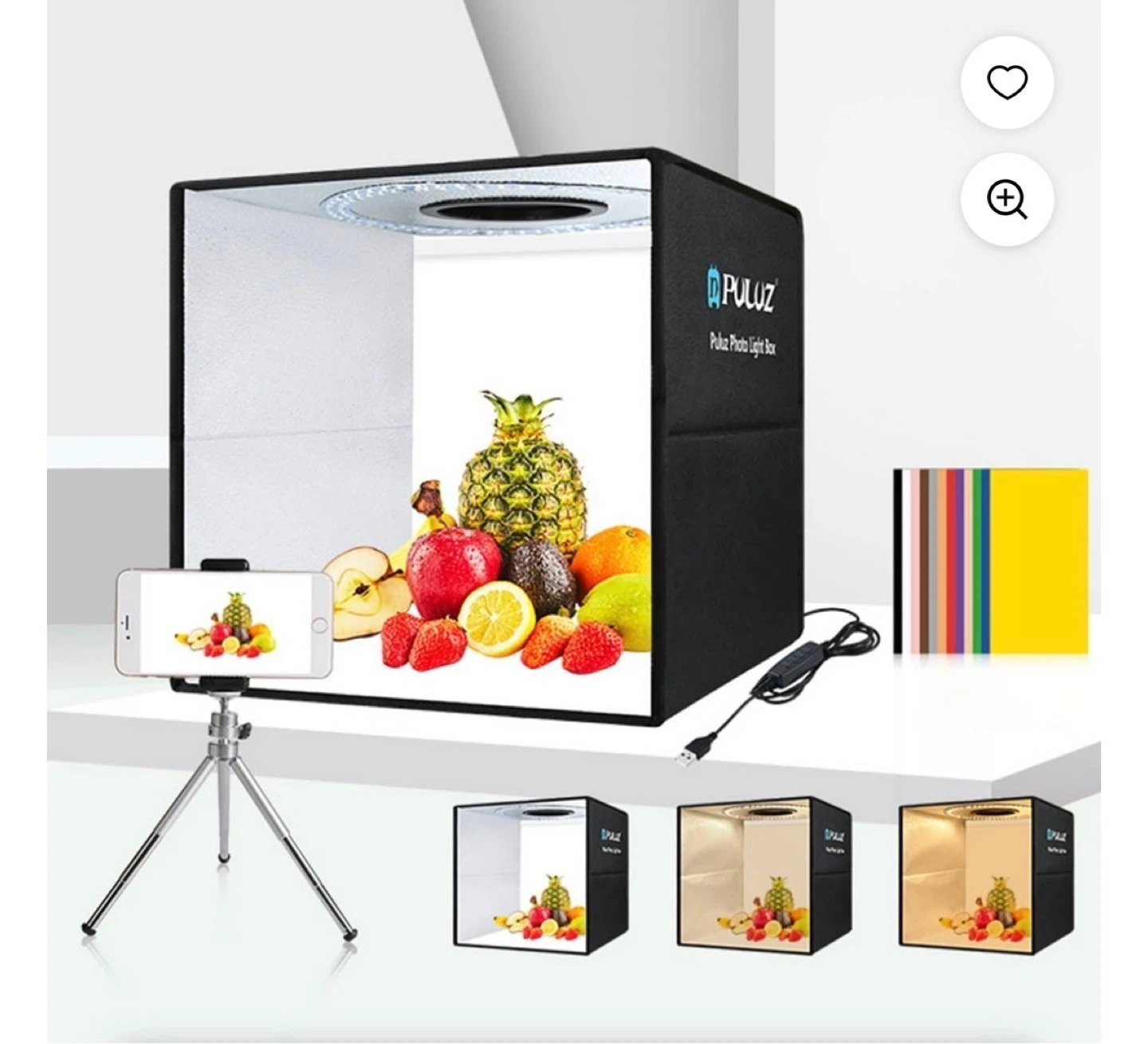 PULUZ Portable Photo Studio Light Box 12"x12" with LED Lighting - photo 2