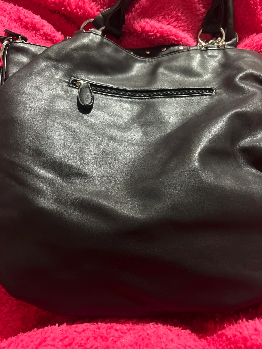 Black Woven Rhinestone Shoulder Bag - photo 3