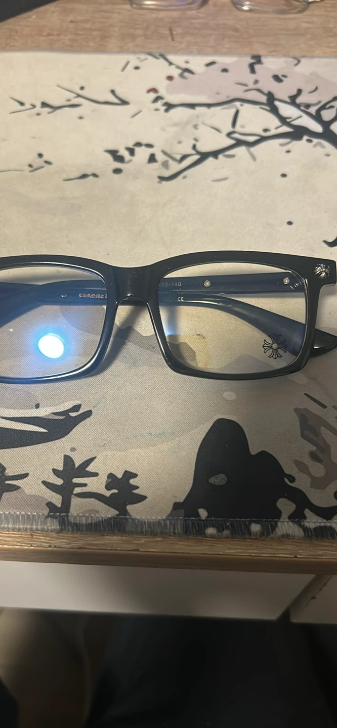 1:1Square Chrome heart glasses brand new