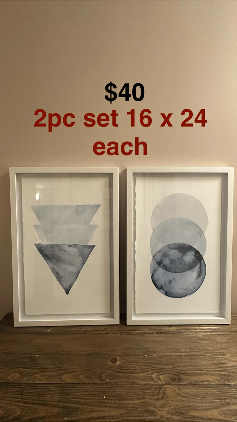 2pc Framed Wall Art Set - 16x24 Each