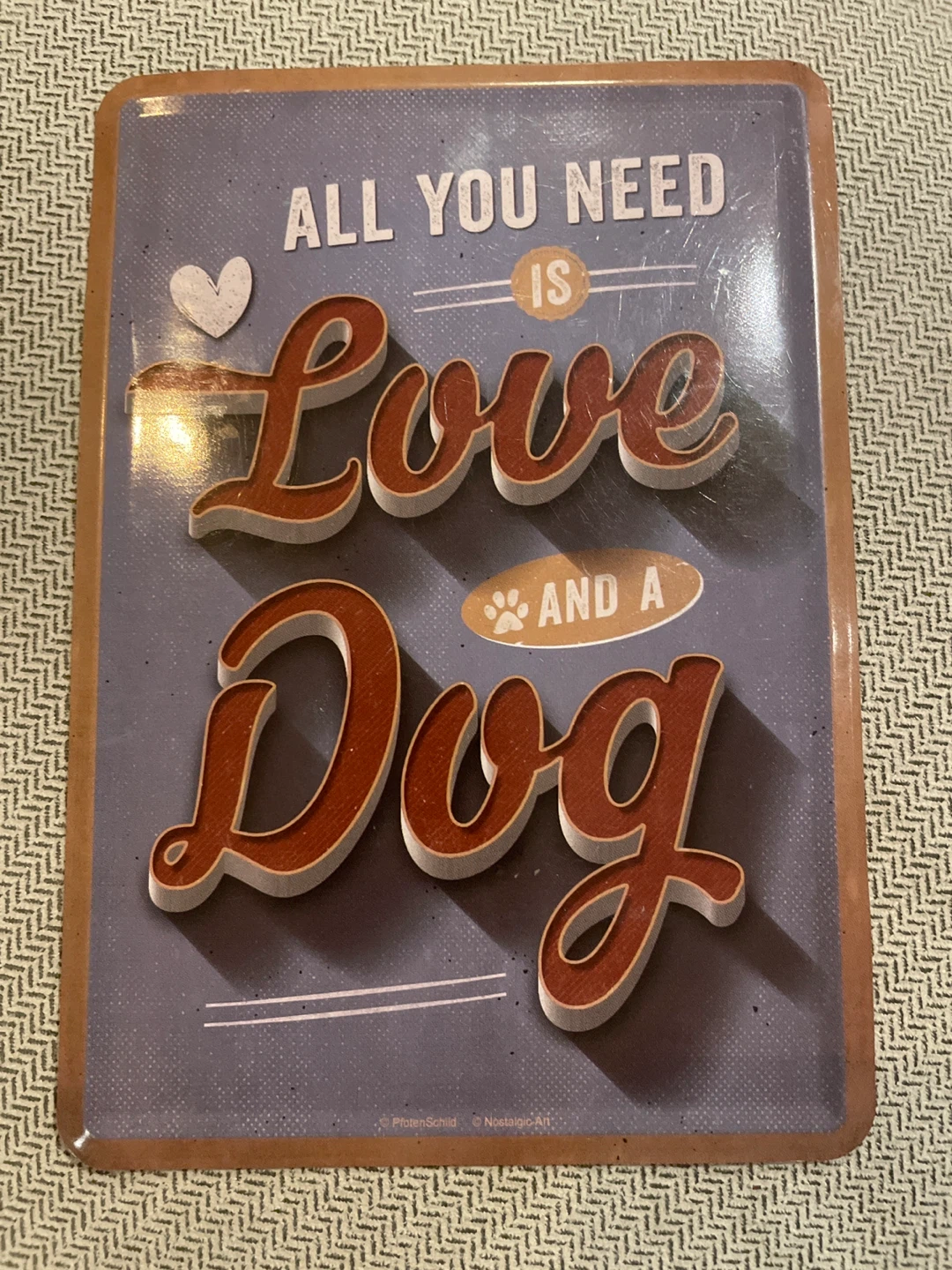 Cute metal postcard for dog lovers