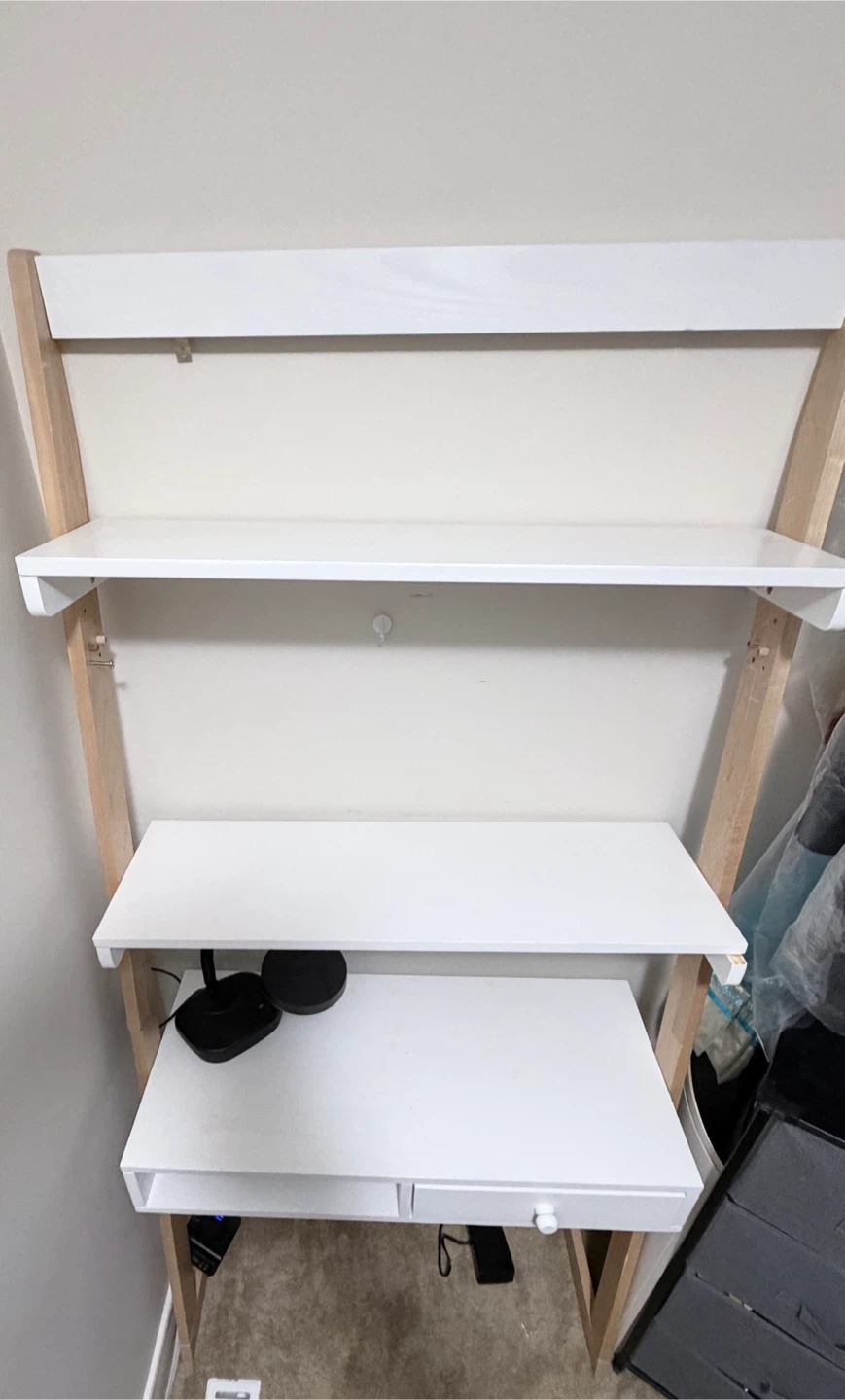 Viv + Rae Burrier Solid Wood Leaning Ladder Desk - White/Natural - photo 2