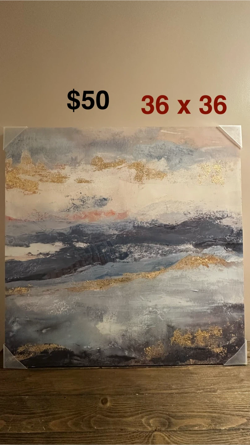 Abstract Landscape Canvas Wall Art 36x36