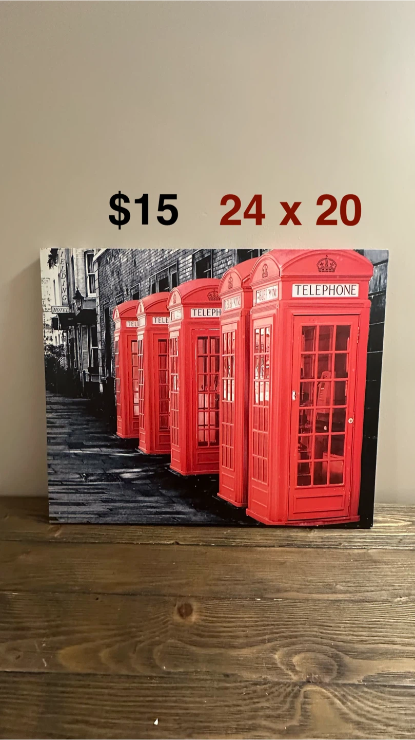 Canvas Print - Red Telephone Booths 24x20