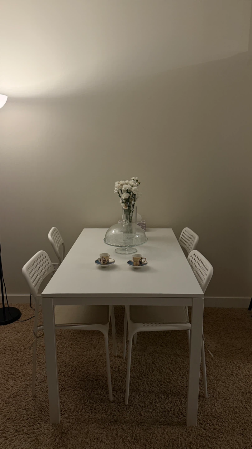 White Dining Table and Chairs Set - photo 2