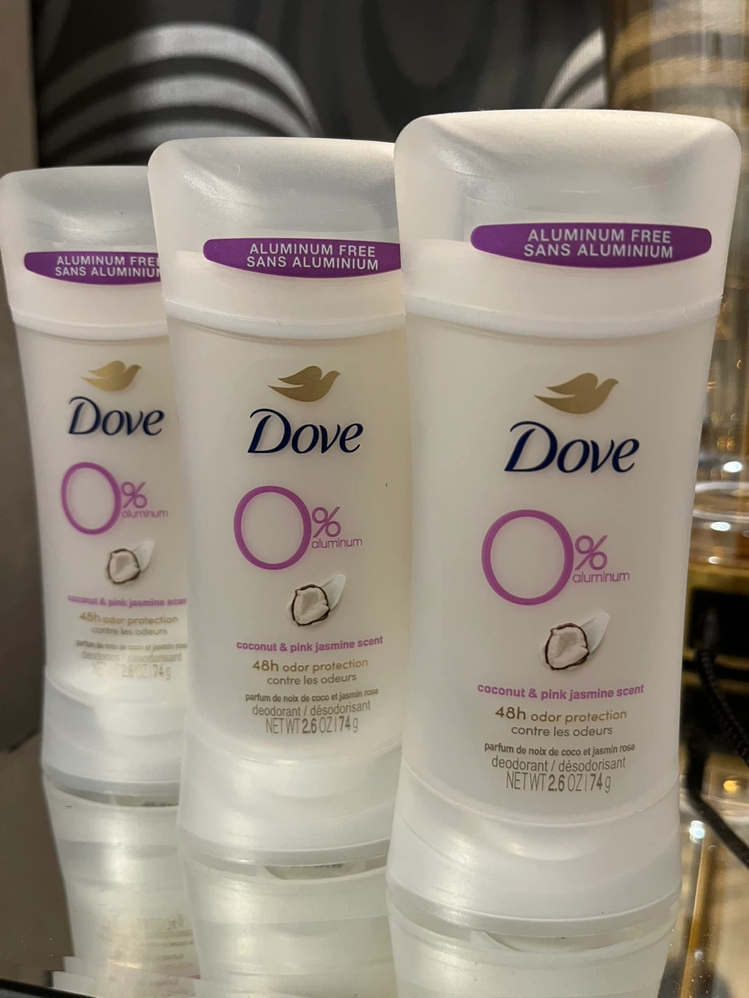 Dove 0% Aluminum Coconut & Pink Jasmine Deodorant (3 Pack)