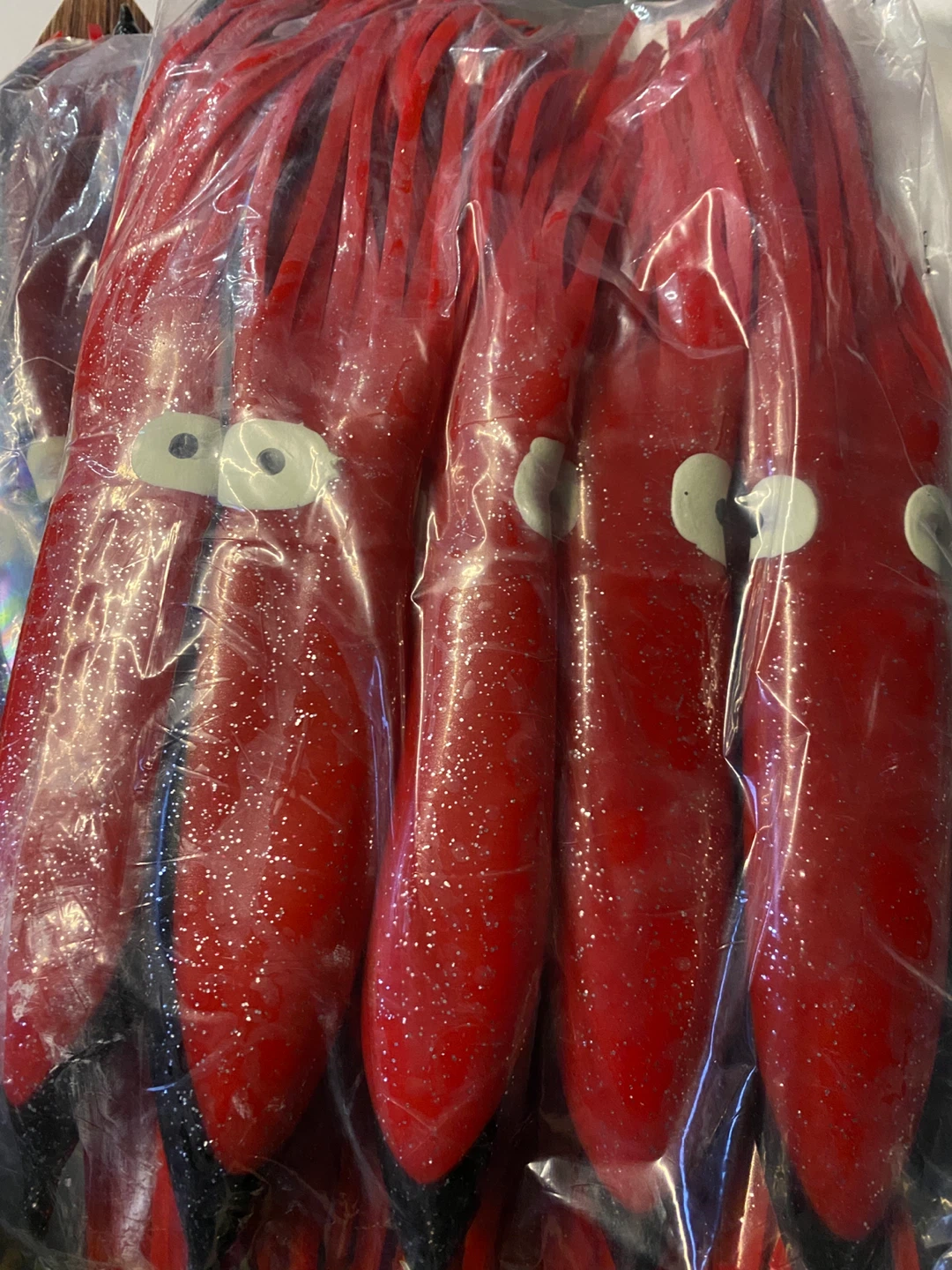 Red Squid Lures - Pack of 5